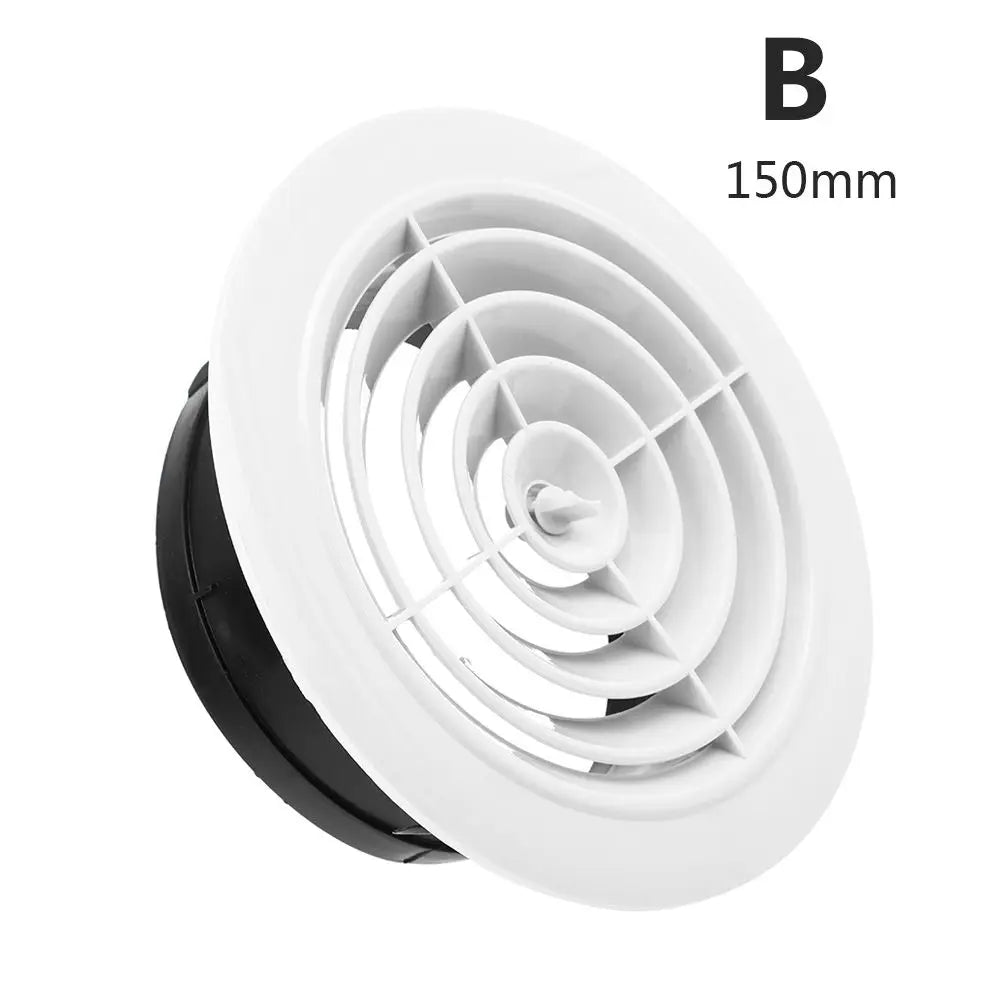 White Air Vent Extract Valve Grille – 100/150mm Round Ventilation Cover in 4 Shapes for Air Circulation