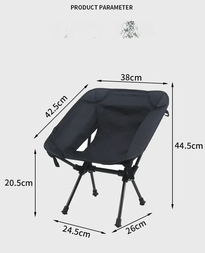 Portable Lazy Back Chair – High-End Lightweight Aluminum Alloy Folding Moon Chair for Outdoor Camping & Travel