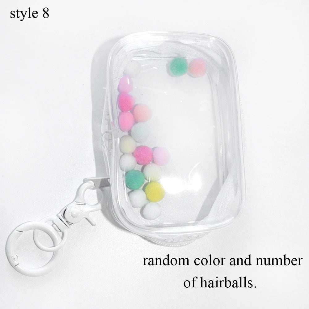 Transparent Jewelry Organizer Box – Plastic Storage Pouch with Keychain, Dustproof Case, Cute Doll Bag for Accessories