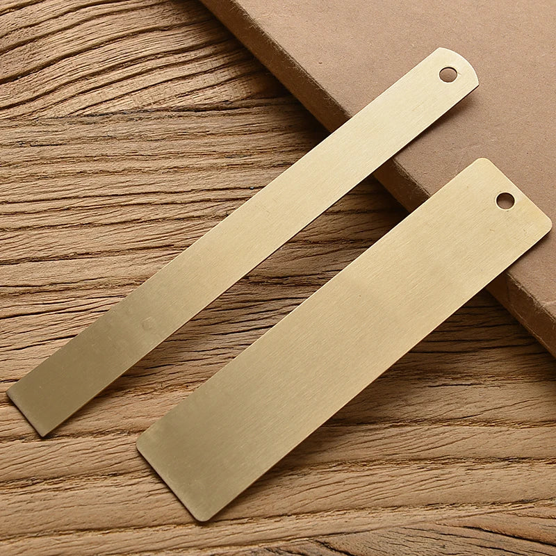 Retro Brass Metal Ruler Set - Centimeter and Inch Straight Rulers, Triangle Ruler, and Protractor for School and Office Use