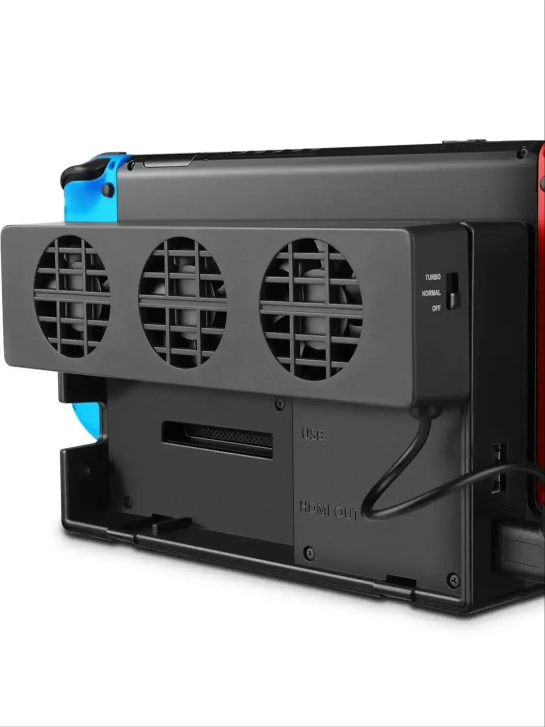 Nintendo Switch/OLED Dock Cooling Fan — LED USB Console Cooler Accessory for Original Dock Stand