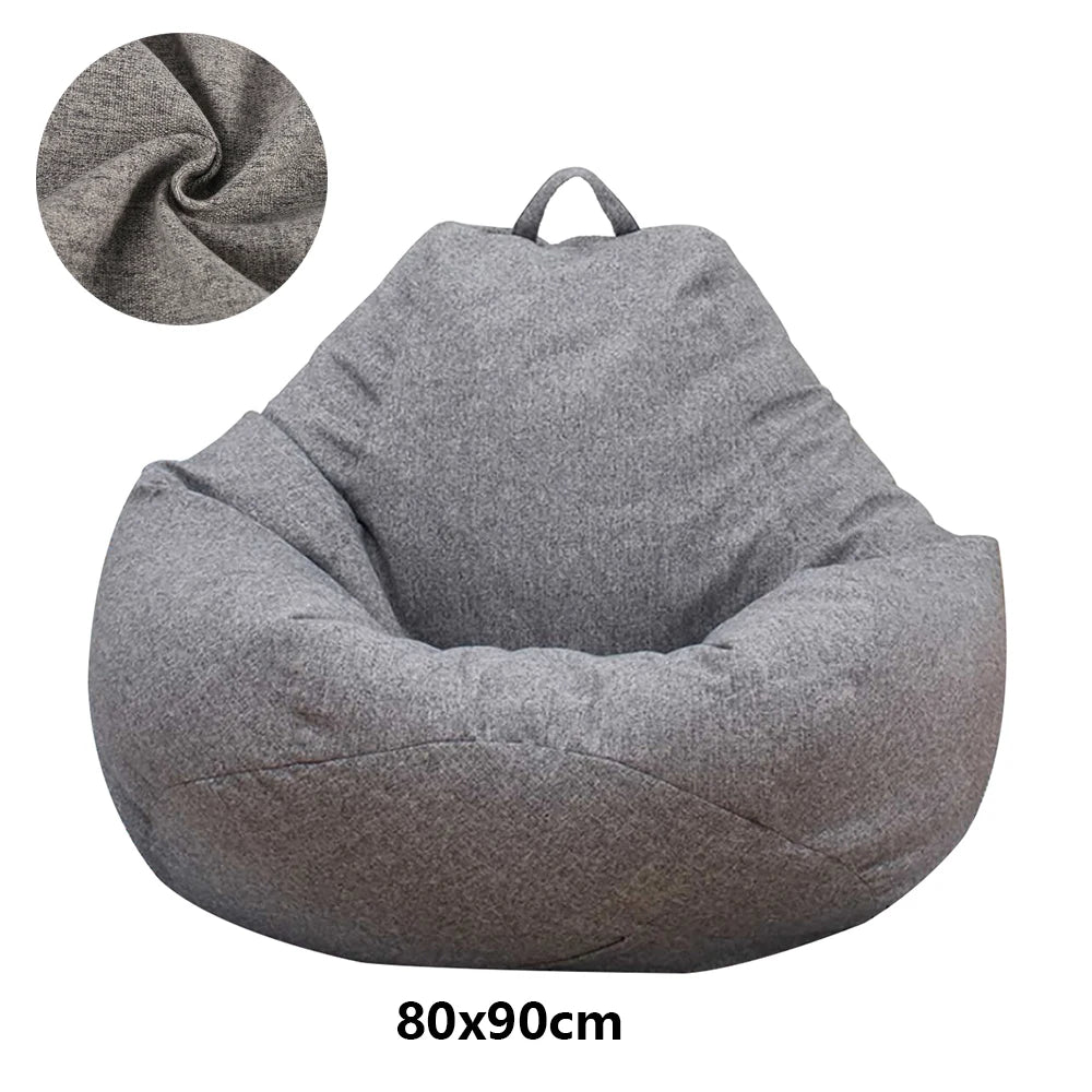 Large Lazy Bean Bag Sofa Cover – Comfortable Tatami Lounger Seat Cover for Living Room & Bedroom (No Filler)