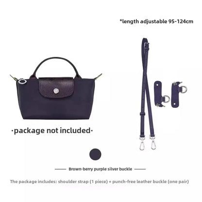 Leather Replacement Crossbody Bag Strap for Longchamp Mini — Earthy Color Shoulder Strap, No Punching Needed