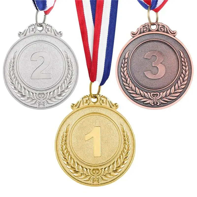 3-Piece Gold, Silver and Bronze Winner Medals - Sports Day Competition Awards for Adults, Kids, Outdoor Games, and Souvenirs