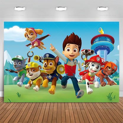 Paw Patrol Birthday Party Backdrop – Kids Party Decorations, Photography Background & Baby Shower Banner