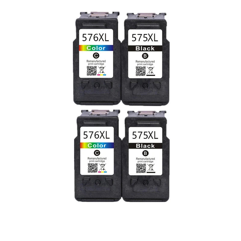 Remanufactured 575XL / 576XL Ink Cartridges – PG-575 CL-576 Compatible for Canon PIXMA TS3550i TS3551i TR4750i TR4751i Printer Replacement Ink
