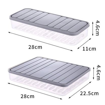 Freezer Dumpling Storage Box — Stackable Square Plastic Food Saver with Lid, Single-Layer Sealed Transparent Container