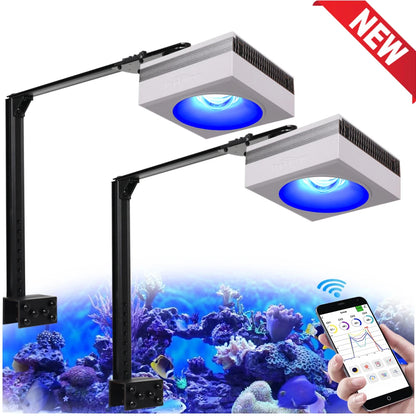PopBloom RL90 WiFi LED Aquarium Light – Full Spectrum Reef Lamp for Saltwater Coral & Marine Tank Growth