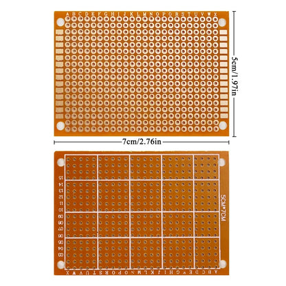 10PCS 5x7CM PCB Prototype Boards - Single Sided Universal Circuit Boards for DIY Electronics Projects
