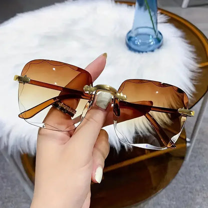 3PCS Rimless Square Sunglasses - Luxury Fashion UV400 Summer Shades for Women & Men