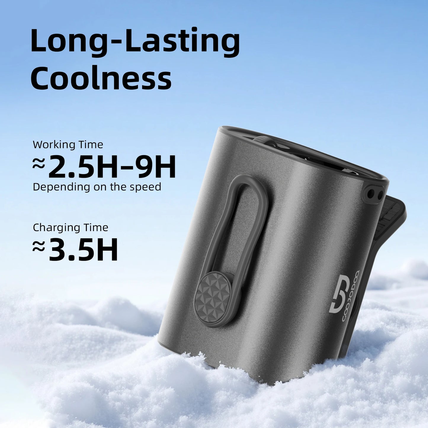 3600mAh Waist Fan Portable Rechargeable Cooling Fan – 11m/s High Wind Speed, 360° Adjustable 100-Level Airflow, 9H Long Battery Life for Outdoor Travel, Stroller & Sports Use