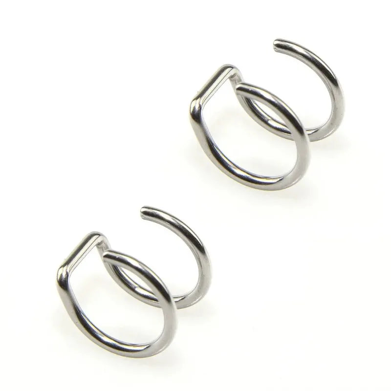 316L Stainless Steel Clip-On Ear Cuffs & Fake Lip Rings – Non Piercing Jewelry for Men & Women