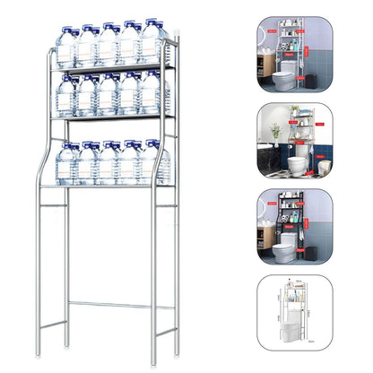 Metal Over-The-Toilet Storage Rack – Bathroom Organizer with Towel Hooks & Toilet Paper Holder