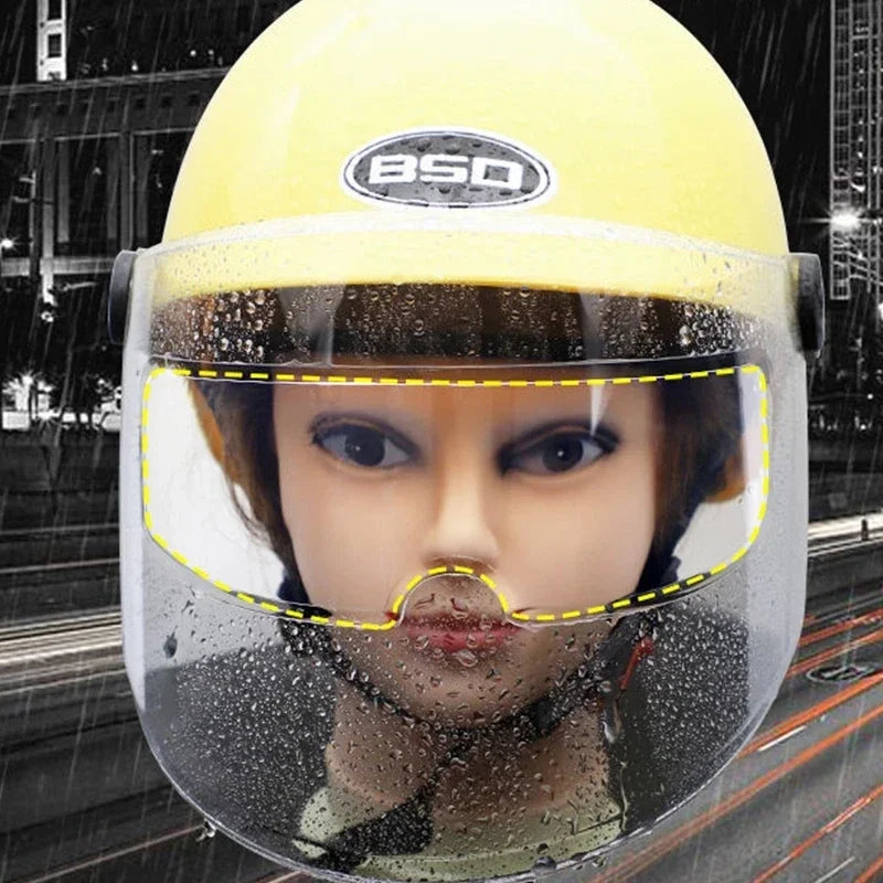 4PCS Universal Motorcycle Helmet Anti-Fog & Rainproof Film - Clear Coating Sticker for Helmet Accessories