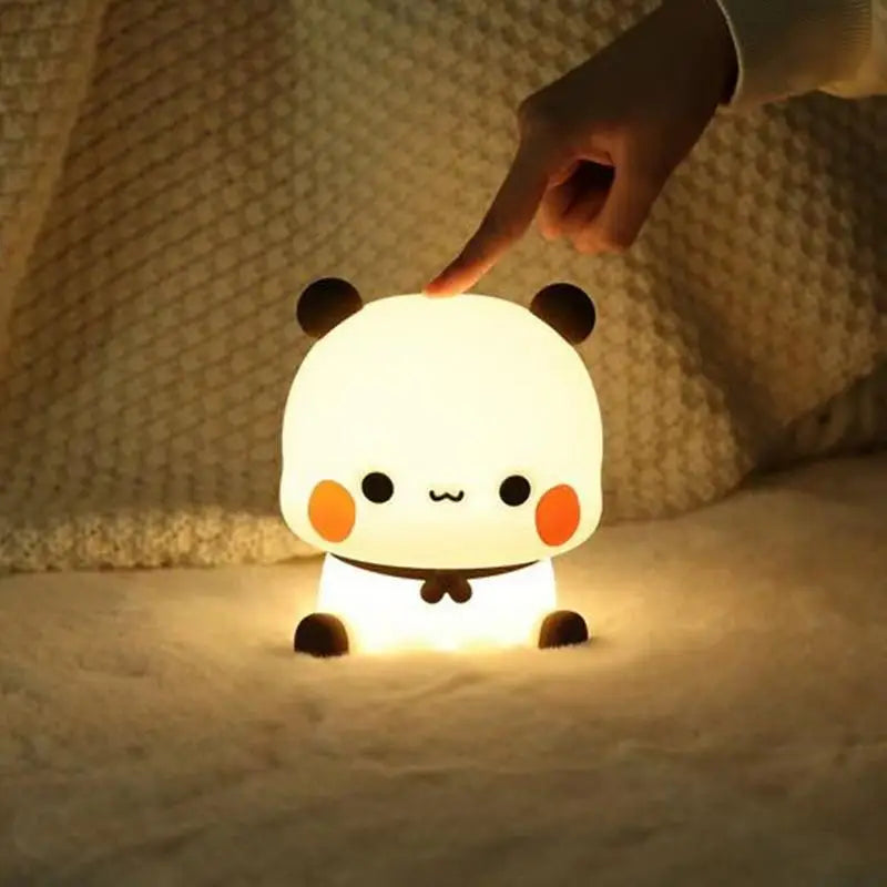 Kawaii Panda LED Night Light - Cute Cartoon Animal Lamp for Bedroom, Living Room & Kids’ Decor