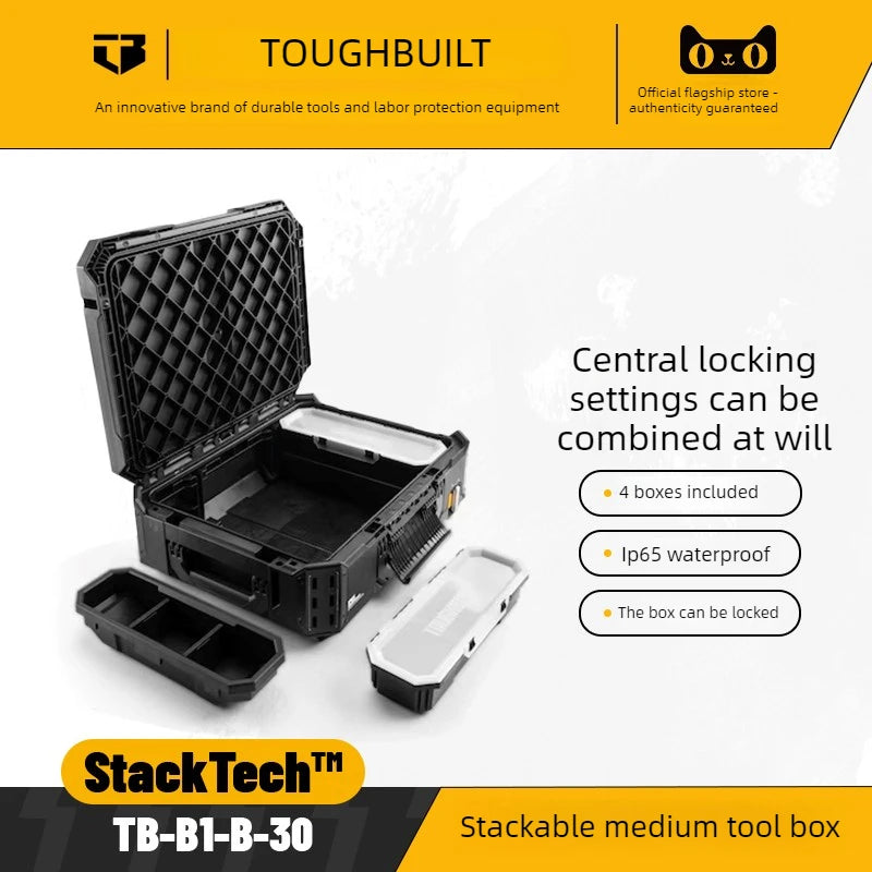 TOUGHBUILT All-in-One Tool Box - Waterproof Stackable Rolling Storage Case for Electricians, Camping & Vehicle Repair