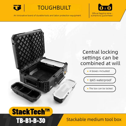 TOUGHBUILT All-in-One Tool Box - Waterproof Stackable Rolling Storage Case for Electricians, Camping & Vehicle Repair