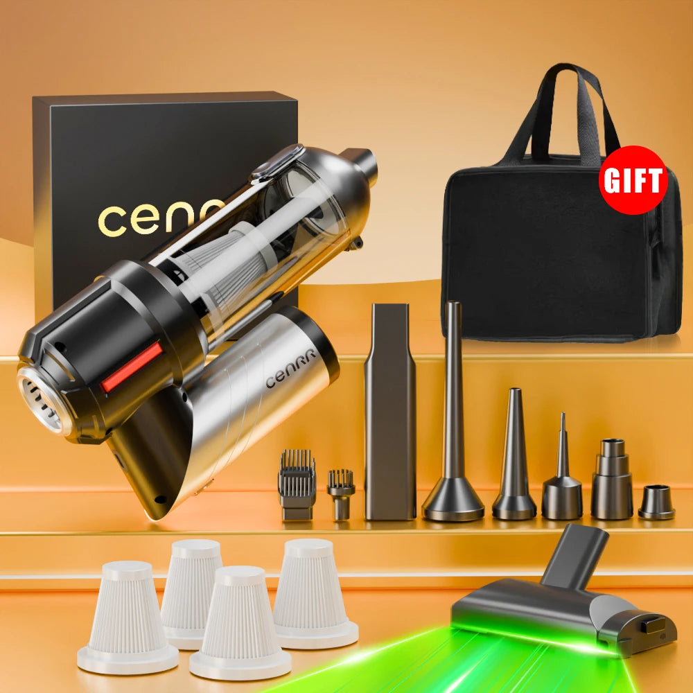 CENRR Mini Car Vacuum Cleaner 998000PA – Powerful Cordless Portable Handheld Cleaner for Car & Home Use