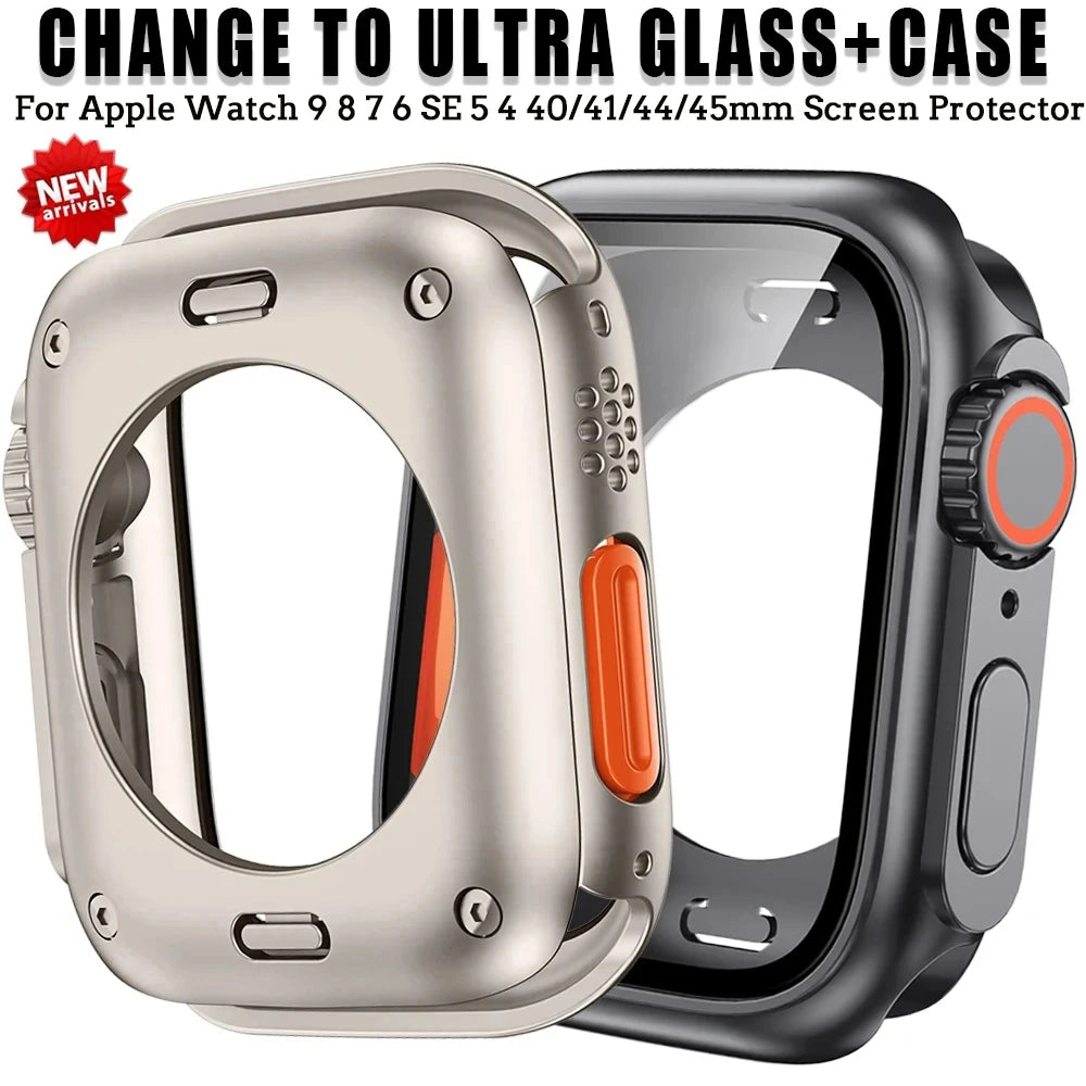 Hard PC Front & Back Screen Protector Case for Apple Watch Series 4-9 & SE/Ultra – 40mm-45mm iWatch Cover