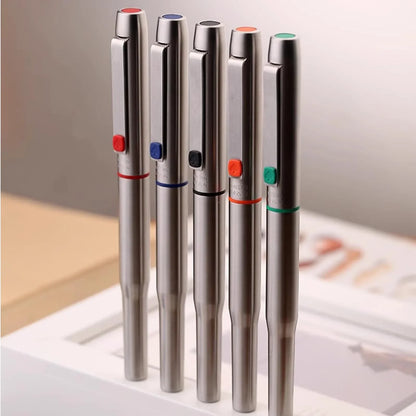 MAJOHN B25 Fountain Pen – Stainless Steel Imported F Nib with Ink Absorber, Dual-Purpose High-End Office Stationery