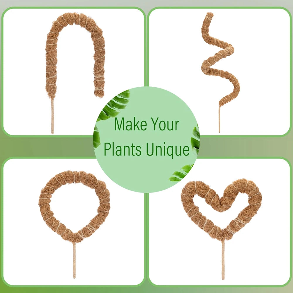 Bendable Coco Coir Moss Pole Plant Cage - Support Extension for Monstera & Climbing Plants - Ideal for Garden Growth
