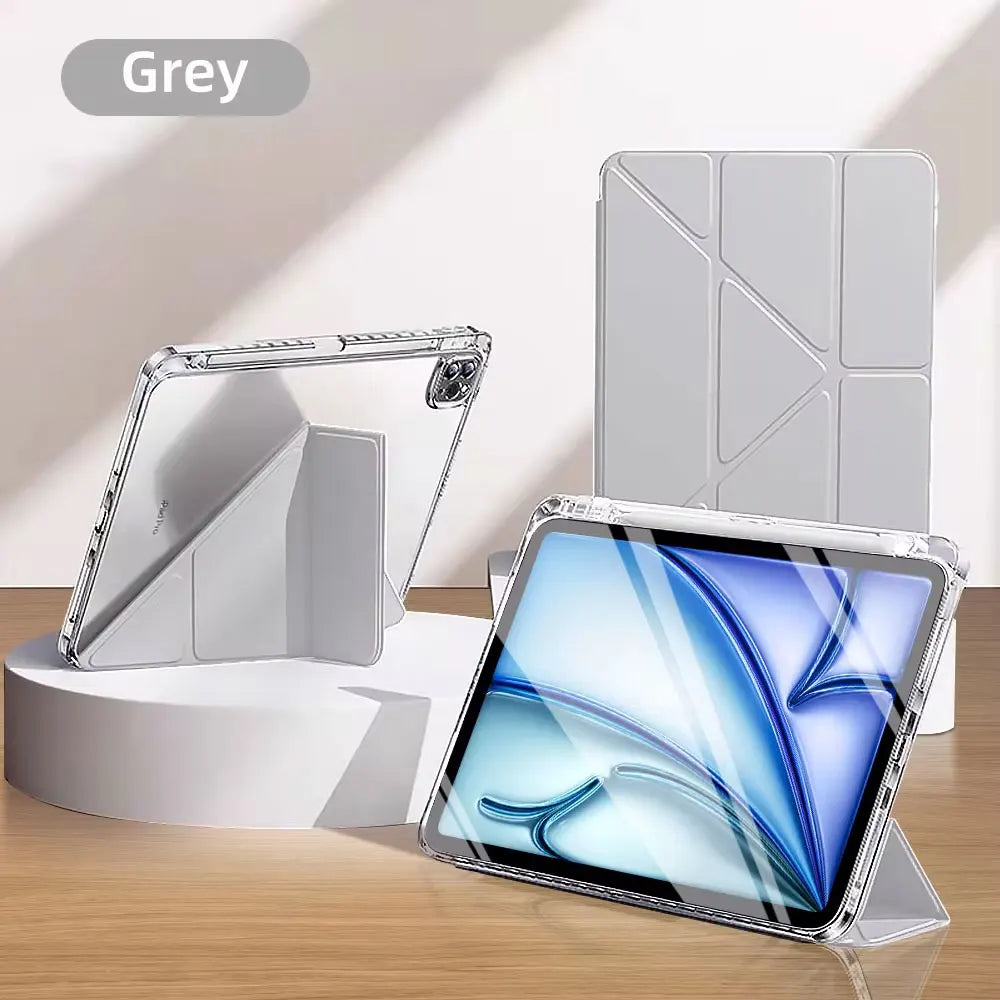 Smart Case with Pen Holder for iPad Air 5/6, Pro 11/12.9, Mini 6/7 – Compatible with 9.7" to 13" Models