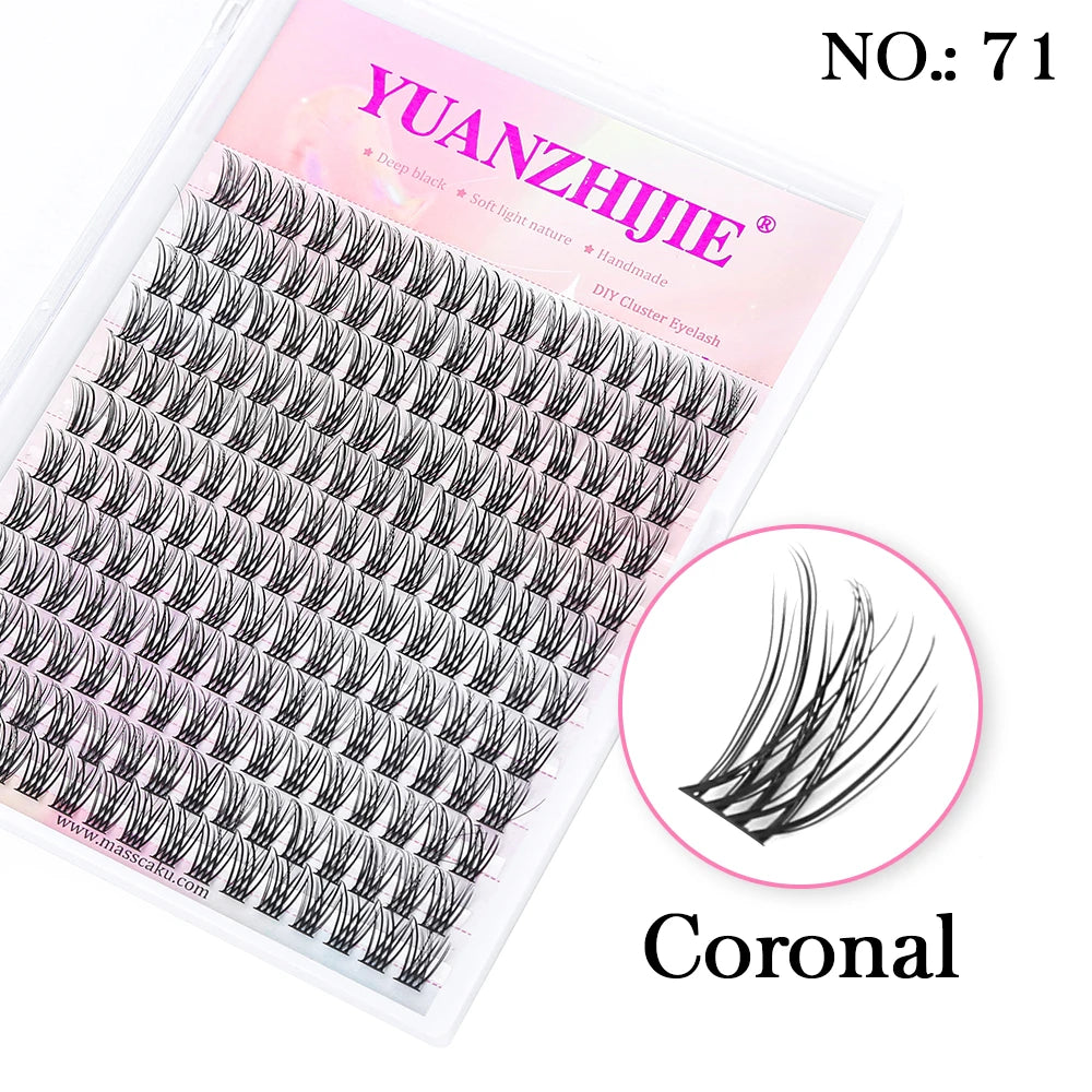 DIY 144 Cluster Lashes – Natural C/D Curl Individual Mink Eyelashes, Free Shipping, Home Makeup Supplies