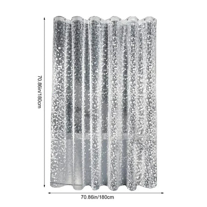Transparent PEVA Bathroom Shower Curtain – Waterproof, Mildew-Proof Bathtub Lining with Cobblestone Design & Hooks