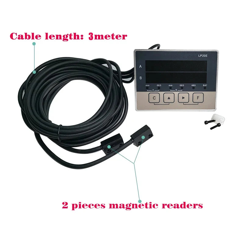 LP20E 2-Axis Digital DRO – Magnetic Sensor Tape Displacement Readout Scale for CNC Lathe & Woodworking Machines