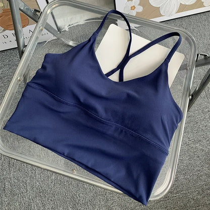 Women’s Sexy Crossback Yoga Crop Top — Breathable, Shockproof Fitness & Running Sports Vest