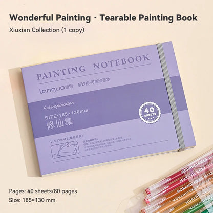 Mini Tearable Sketchbook 250gsm – 40-Sheet Drawing Notebook for Watercolor, Acrylic, Marker, Oil & Gouache