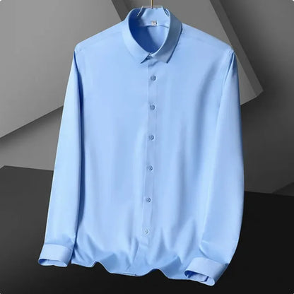 Men's Wrinkle-Resistant Dress Shirt - Non-Iron Long Sleeve Business Casual Shirt S-5XL