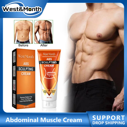 Abdominal Muscle Firming Cream - Warming Massage Cream for Belly Care, Muscle Sculpting & Fitness Routines