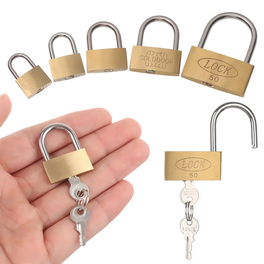 Small Copper Padlock – Mini Luggage, Box, and Case Lock for Home Improvement & Daily Use