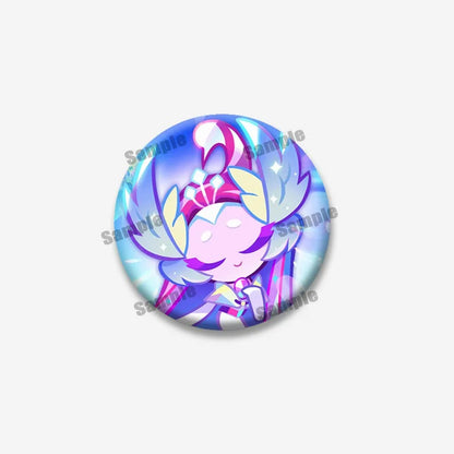 Cookie Run Kingdom Meringue & Jellyfish Enamel Badge – Round Brooch for Backpack, Jewelry Pin & Party Gift