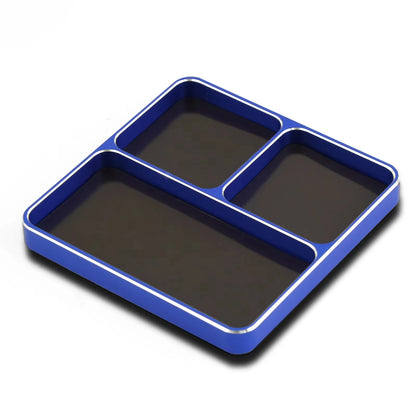 CNC Aluminum Magnetic Screw Tray 98×98×11mm – Nut, Bolt & Gasket Storage Organizer for RC Car, Boat & Airplane Models