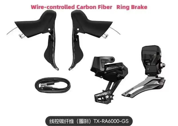 WHEELTOP EDS TX Wireless Electronic Road Bike Groupset — Carbon, Rim & Disc Brake Compatible, Shifters with Front & Rear Derailleur