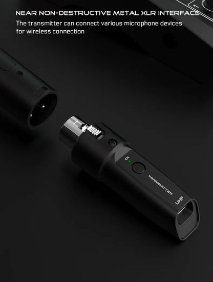UHF Wireless Microphone Adapter – XLR Transmitter & Receiver for Dynamic Mics, Guitar, Audio Mixer & PA System