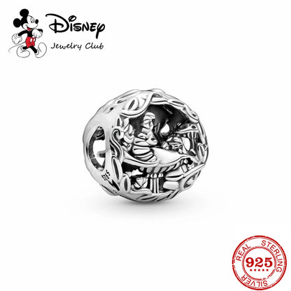 New 925 Sterling Silver Mickey Minnie Vinnie Charm – Beaded Fit for Original Pendant Bracelet, DIY Ladies Jewelry