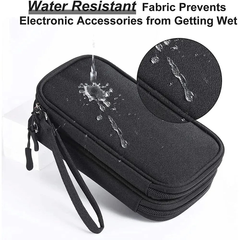 Waterproof Travel Cable Organizer Bag – Portable Double-Layer Storage Pouch for Cables & Chargers