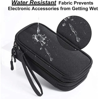 Waterproof Travel Cable Organizer Bag – Portable Double-Layer Storage Pouch for Cables & Chargers