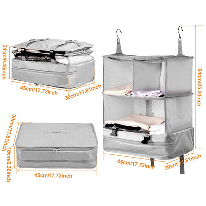 Travel Hanging Luggage Organizer | Large Capacity Foldable Clothes Storage & Garment Bag