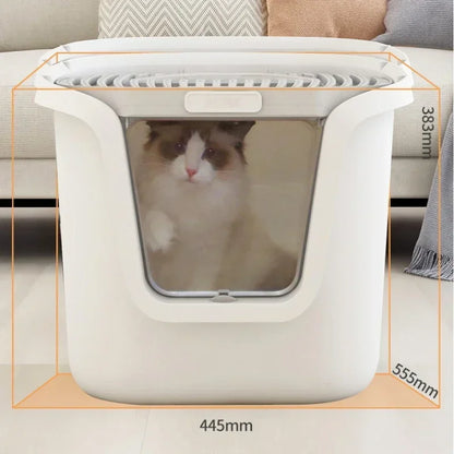 High-Value Super Large Cat Litter Box – Multi-Directional Access Cat Toilet with Lift Cover and Easy-Clean Design