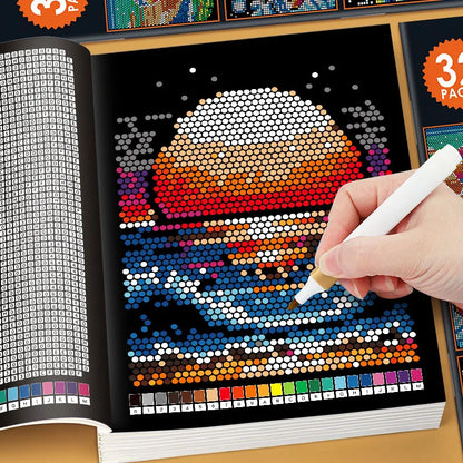 32 Pages Mystery Mosaic Coloring Book - Pixel Art Color by Number Stress Relief Activity for Adults
