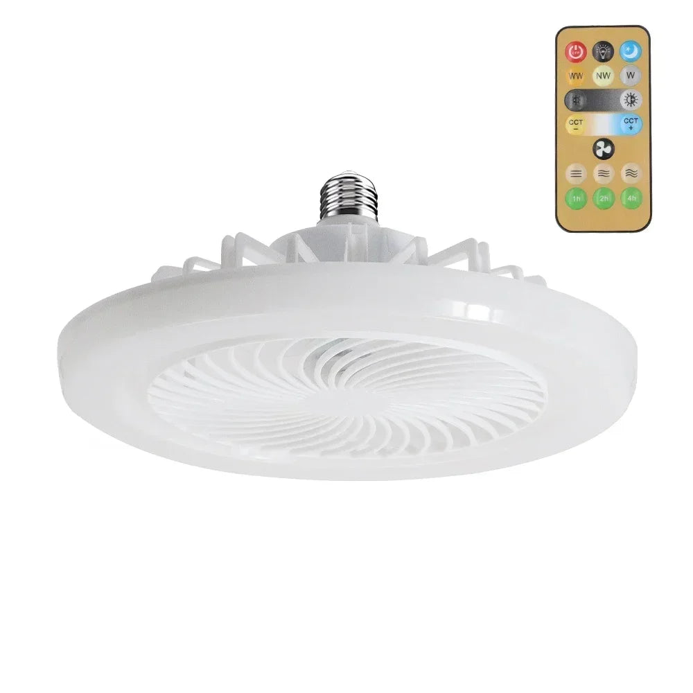 Upgrade Your Living Space with the Smart Remote Control Ceiling Fan - LED Lighting and E27 Converter Base Included for Ultimate Convenience