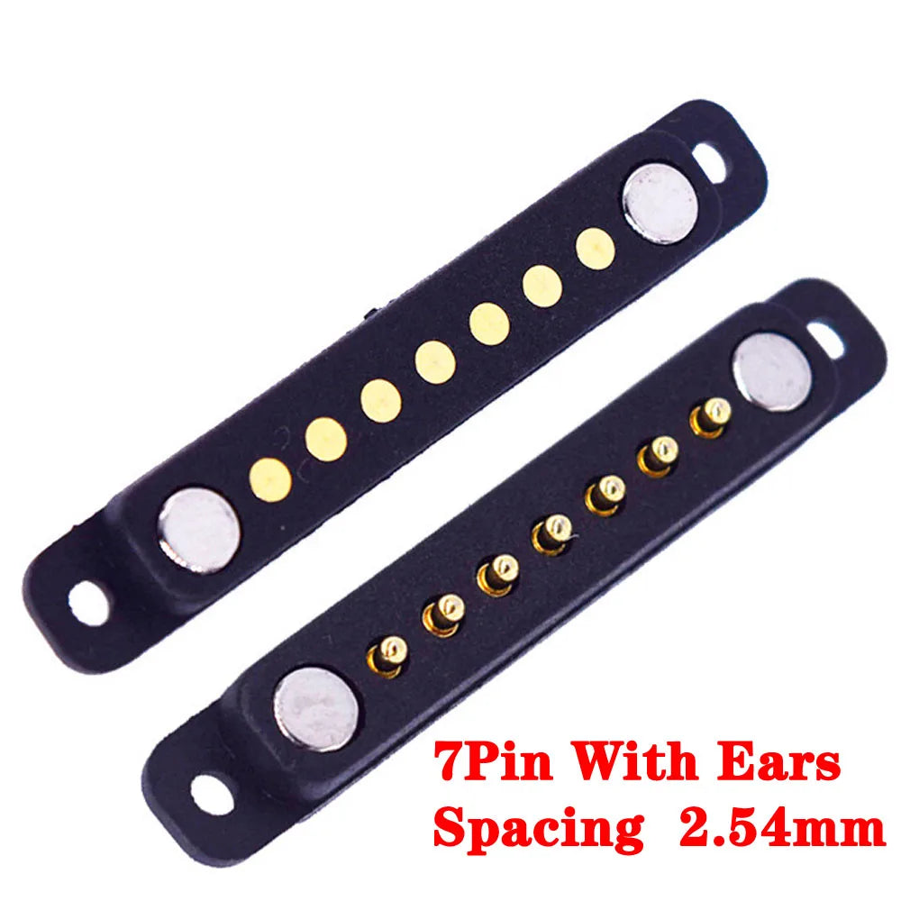 2-Pin Waterproof Magnetic Pogo Pin Connector - 2.8mm Pitch Spring-Loaded Male/Female DC Power Socket with Ears