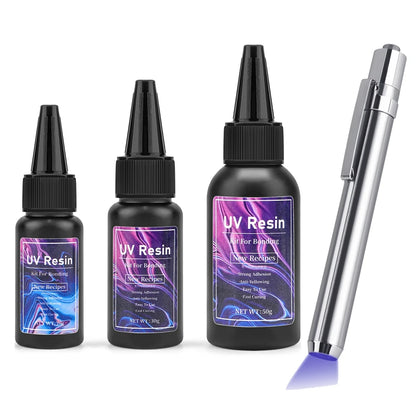 UV Epoxy Resin Glue 20g/30g/50g – High Transparency Fast Drying UV Curing Adhesive for Jewelry Making & DIY Crafts Decor