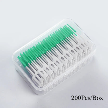 200-Piece Dental Floss Picks Set - Interdental Cleaning Tools for Daily Oral Hygiene and Dental Care