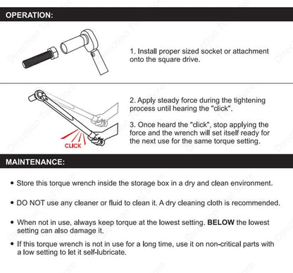3/8” Bidirectional Torque Wrench — 5-60/19-110/10-140N·m Preset Tool for Bicycle, Motorcycle & Car Repair