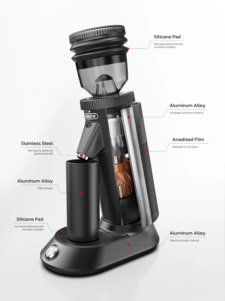 HiBREW G5 Conical Burr Electric Coffee Grinder: Compact Portable Mill for Espresso & Turkish Coffee - Kitchen Essential